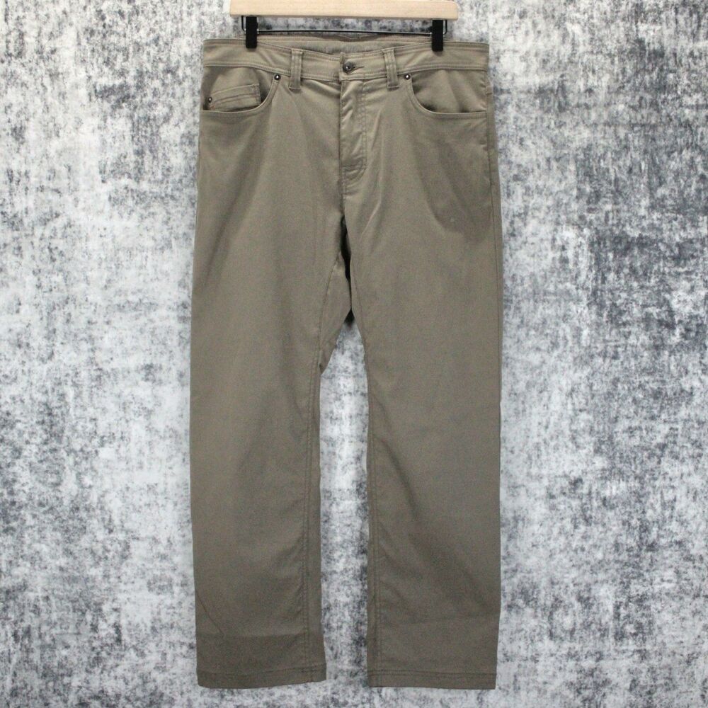 Prana Pants Brion Mens 34 x 30 Slim Fit Stretch Style M4BN30312 Brown